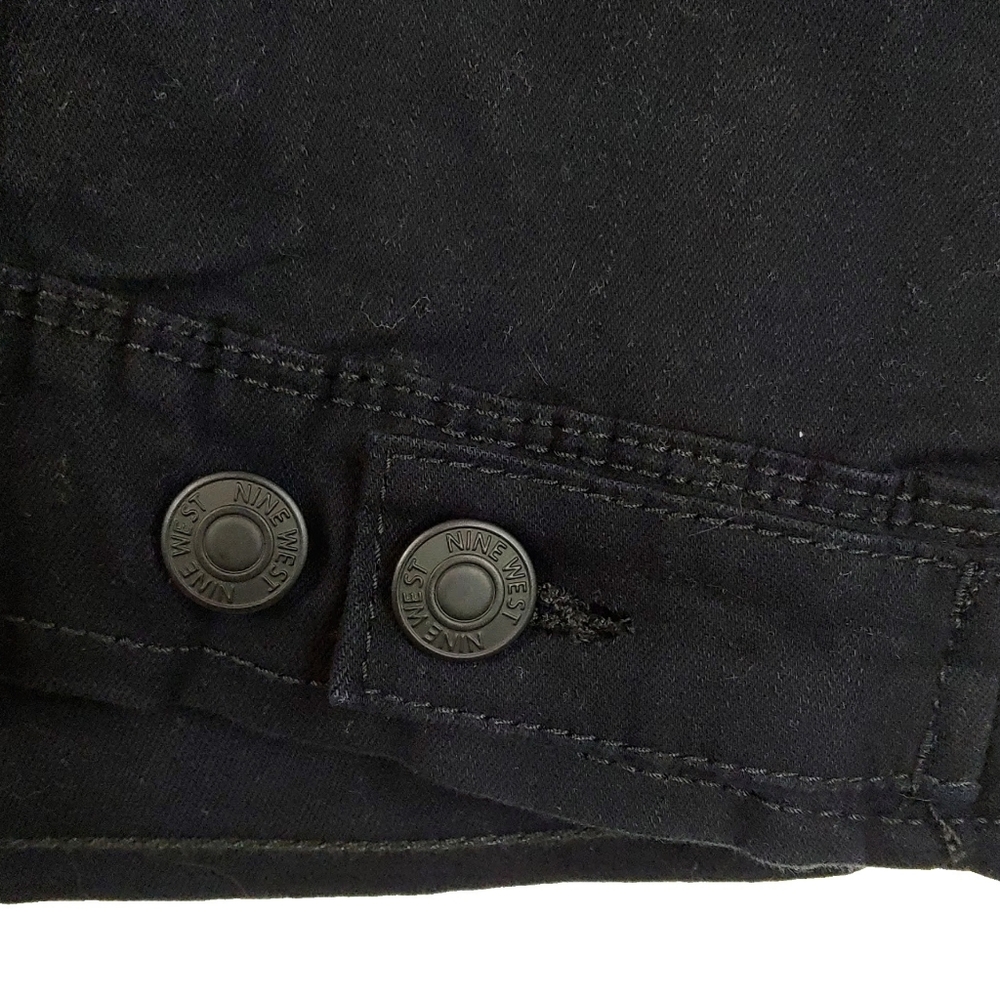 NWT Nine West Black Womens Long Slv Jean Jackets - Picture 6 of 7